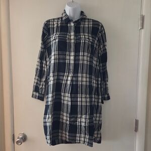 Madewell flannel Daywalk shirt dress plaid size XS